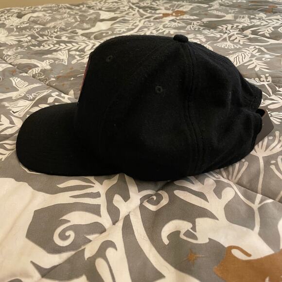 Mt. Bachelor Mischa wool baseball hat black adjustable men stylised eye patch - Picture 3 of 7